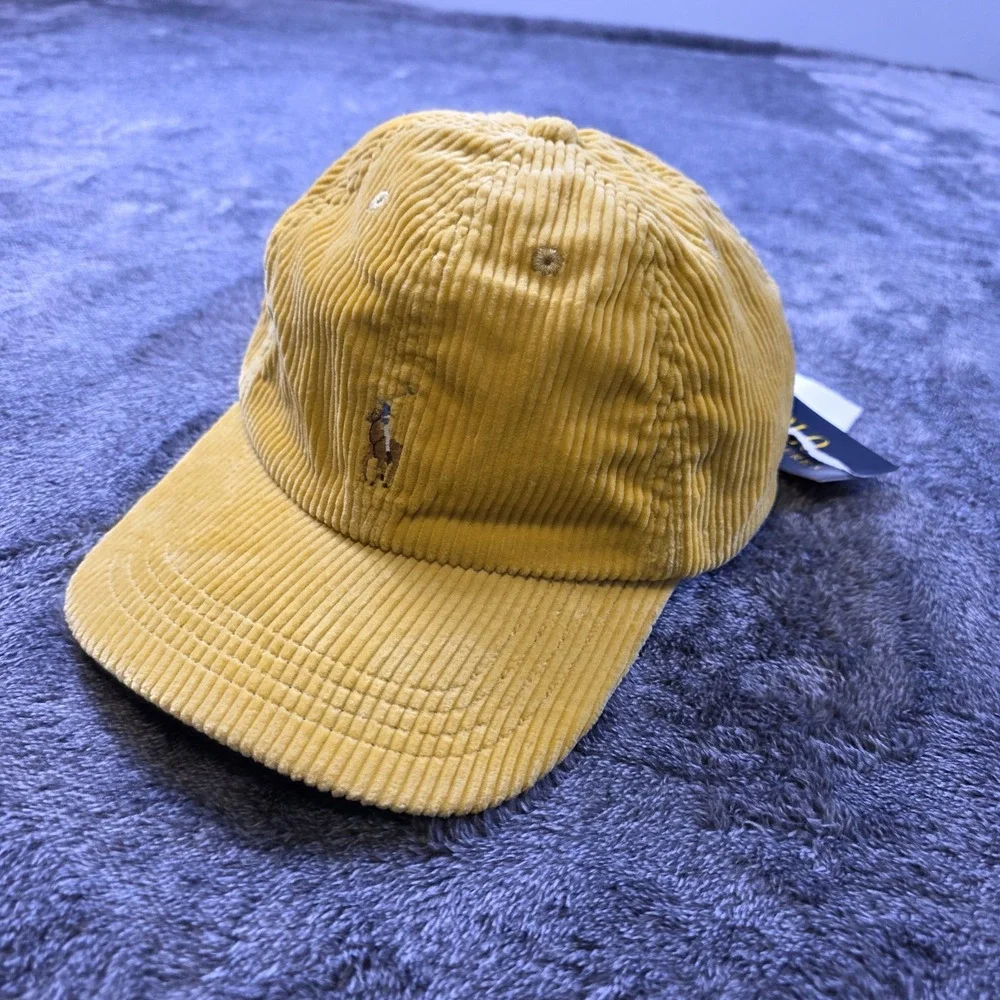 Polo Ralph Lauren Cotton Corduroy Ball Cap Hat Youth 8-20 Yellow